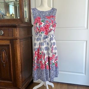 Talbots Floral Sleeveless Dress with Pockets Size 14